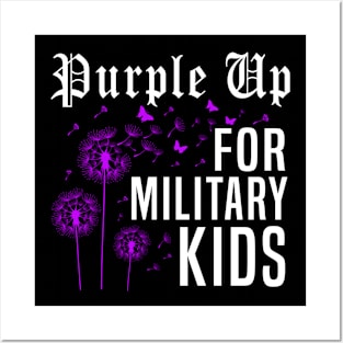 Dandelion Purple Up Military Child Awareness Posters and Art